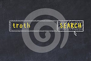 Search engine concept. Looking for troth. Simple chalk sketch and inscription