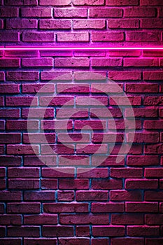 Brick wall, background, neon light