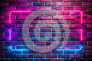 Brick wall, background, neon light