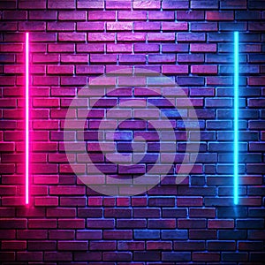 Brick wall, background, neon light