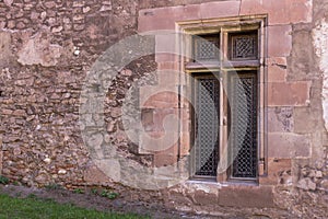 Windows of an ancient medieval castle photo