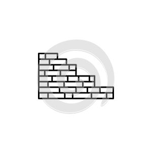 Brick wall outline icon. Element of construction icon for mobile concept and web apps. Thin line Brick wall outline icon can be