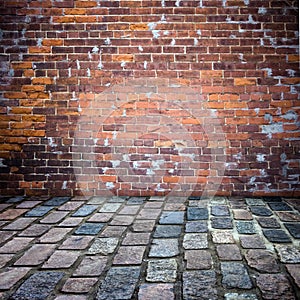 Brick wall and patio