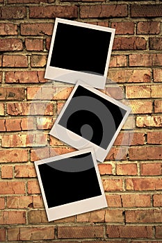 Brick wall and photos