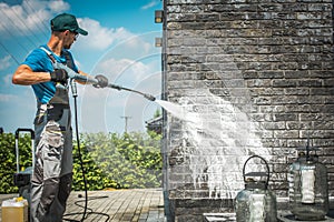 Brick Wall Pressure Washing photo