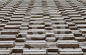 Brick wall with protruding bricks