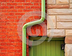 Brick Wall and Rain Gutter
