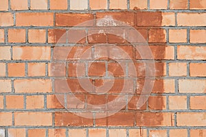 Brick wall red and brown facade exterior urban building with empty space paint design object blank sample background