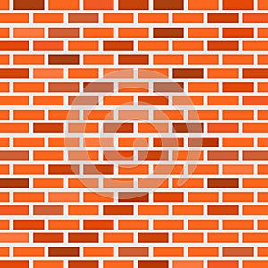 Brick wall of red brick of different shades