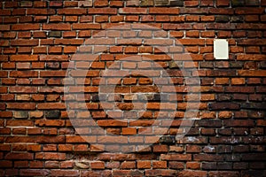 Brick wall red old weathered texture background