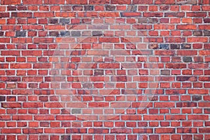 Brick wall of red stone, brick, brick background