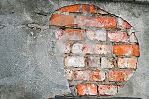 Brick wall in ruins