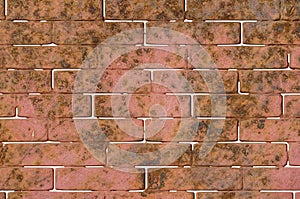 Brick wall, rust-coloured texture