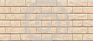 Brick beige wall seamless pattern background.