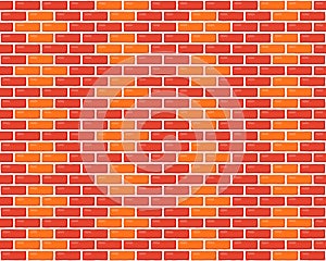 Brick wall seamless pattern. Brown decorative brickwork repeating texture. Bricks masonry background. Vector