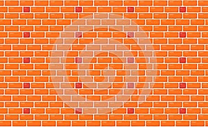 Brick wall seamless pattern. Brown decorative brickwork repeating texture. Bricks masonry background. Vector