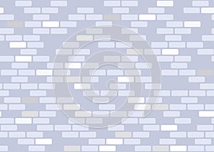 Brick wall seamless pattern. Gray brickwork repeating texture. Bricks masonry background. Vector.