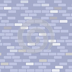 Brick wall seamless pattern. Gray brickwork repeating texture. Bricks masonry background. Vector.
