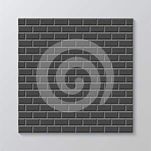 Brick wall seamless pattern. Kitchen backsplash. Old rectangle brickwall. Black ceramic outline grid