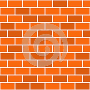Brick wall seamless pattern, red background