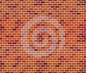 Brick wall seamless pattern, brown on white background.