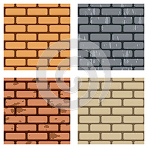 Brick Wall Seamless Pattern Set
