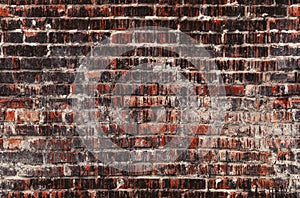 Brick wall seamless photo, weathered stained old texture background