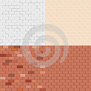 Brick wall set seamless pattern masonry background