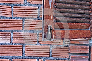 Brick Wall Shutter Close up Old Background