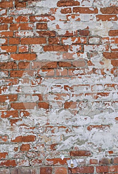 Brick wall with snow