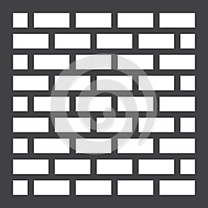 Brick wall solid icon, security and build
