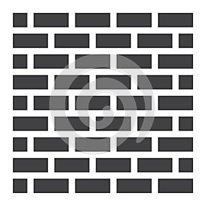 Brick wall solid icon, security and build
