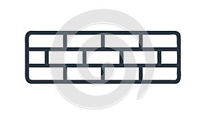 Brick Wall Structure Icon. Building, Masonry, Construction Material, vector design Generative AI