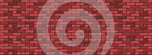 Brick Wall Texture Background. Digital llustration of Red Color Brickwall. Seamless Pattern in Loft Style. Vector Illustration.