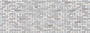 Brick Wall Texture Background. Digital llustration of White Color Brickwall. Seamless Pattern in Loft Style. Vector Illustration.