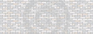 Brick Wall Texture Background. Digital llustration of White Color Brickwall. Seamless Pattern in Loft Style. Vector Illustration. photo