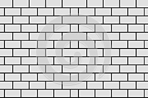 Brick wall texture black and white seamless pattern. Brickwork background