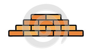Brick Wall Texture Icon Vector Illustration, vector design Generative AI