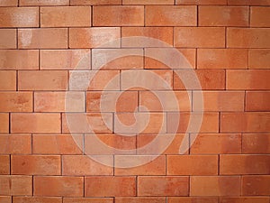 Brick wall texture, old wall with red brick background with old dirty and vintage style pattern