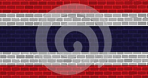 brick wall thai flag illustration design