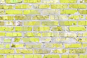 Brick wall with unusual yellow bricks