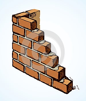 Brick wall. Vector drawing pattern