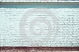 Brick Wall White Painted Texture. Horizontal background