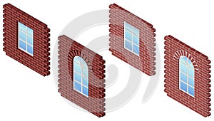 Brick wall window