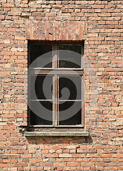 brick wall with a window