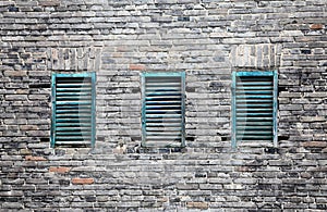 Brick wall and windows