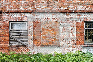 Brick wall and windows