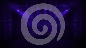 Brick walls, neon rays and glow