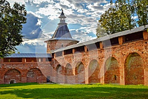 Brick walls and tower of the Zaraysk Kremlin