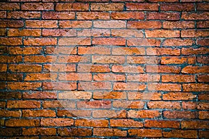 Brick weathered stained old brick wall background red brick wall